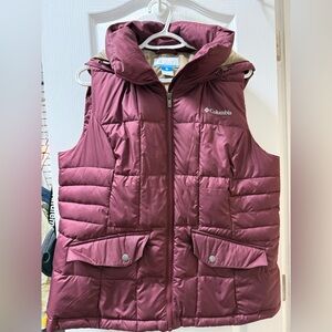Columbia Maroon Puffer Vest
